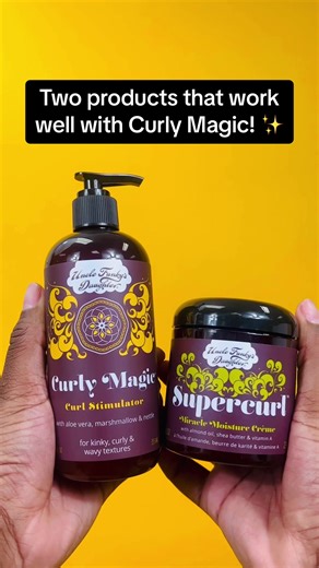 Are you looking for products that work well with Curly Magic? Try Supercurl & Extra Butter! These products are great for a twist out, braid out or wash and go!