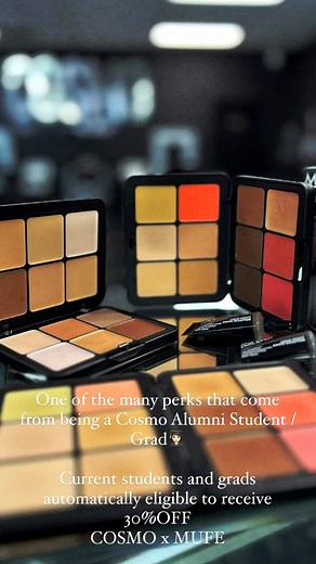 One of the many perks that come from being a Cosmo Alumni Student /Grad👩🏻‍🎓 Current students and grads automatically eligible to receive 30%OFF 👏🏼👏🏼👏🏼___________________________________COSMO x MUFEFor all questions please call the school directly 866-809-0257 ext 1 #cosmomakeupacademy #cmababes #makeupforever #cosmoXMakeupFover | Cosmo Makeup Academy