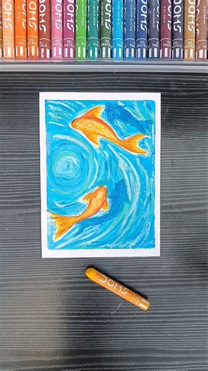 Easy Koi Fish Drawing with Oil Pastels🐟✨|Step-by-Step Tutorial