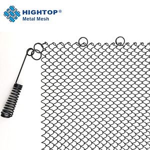 [Hot Item] Black Color Stainless Steel Chain Link Mesh Fireplace Metal Curtain Screen