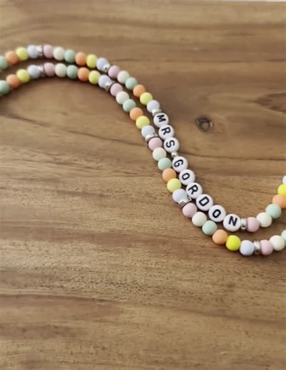 Personalized Teacher Lanyard, Beaded Wooden Teacher Lanyard With Name, Wooden Bead Custom Lanyard, Back to School, Teacher Beaded Lanyard - Etsy