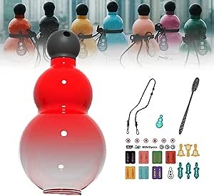 Gourd Water Bottle, Portable Gourd Sports Travel Water Bottle, Chinese Retro-Inspired, Large Capacity, and Durable Gourd-Style Water Bottle (Red, 900ml/30.43oz)