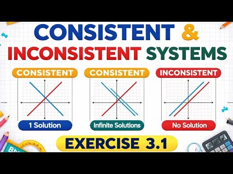 👉 Class 10 Maths | Consistent & Inconsistent Systems | Exercise 3.1 Full Explanation
