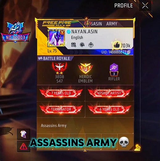 Nayan Asin V Badge🥶#shorts #freefire #freefireshorts #ff #viral