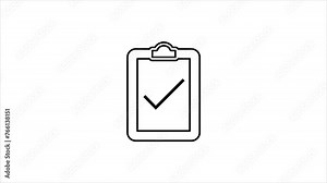 Animated Icon of the list with text and check marks, Check List Web