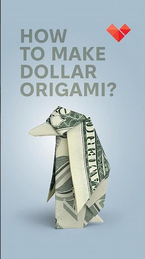 Dollar origami Penguin. Origami with money