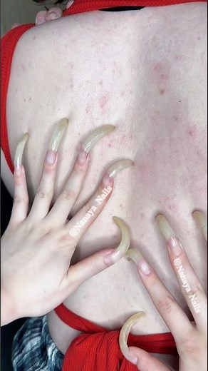 Scratching Your Back Slowly with My Extra Long Claws🩸 #naturalnails #longnails #nails #asmr #shorts