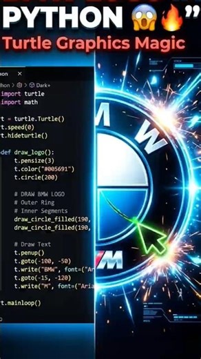 👉 BMW Logo in Python 😱 | Turtle Graphics Magic 🔥