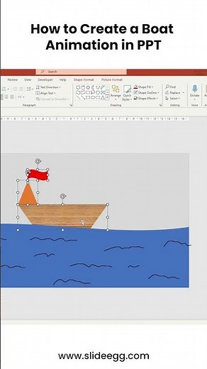 How to Create a Boat Animation in PPT #shorts