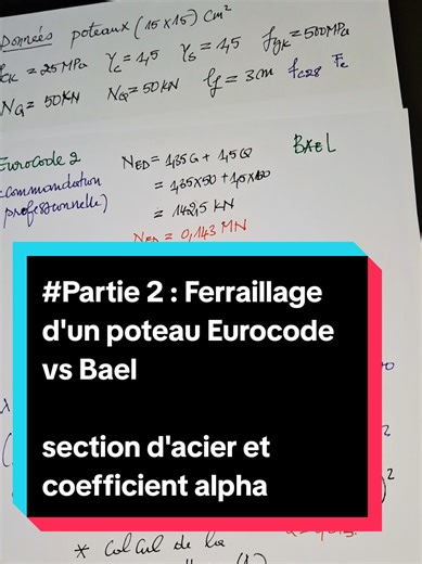 #Partie 2 : Ferraillage d'un poteau selon l'Eurocode 2 et bael #Bétonarmé #construction #Bael #Eurocode #poteau #ferraillage #geniecivil