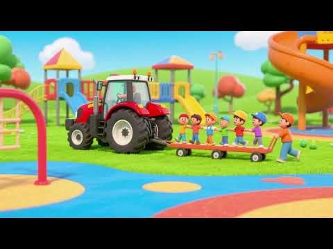 Tractor Pulls the Playground Crew 🚜🎠 | Fun Playground Song | Nursery Rhymes & Kids Songs