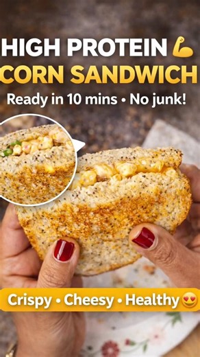 Greek Yogurt Corn Sandwich Trick For Extra Protein #recipe #healthy #shorts
