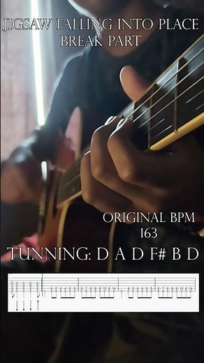 Jigsaw Falling Into Place - Radiohead Break Part (Guitar TABS) #thomyorke #radiohead #cover #guitar