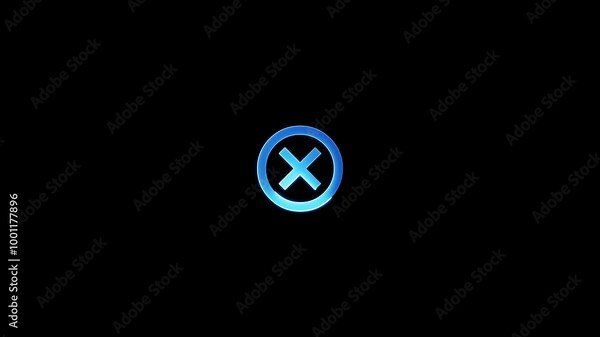 Animation of Red Cross Sign. 4k Motion Graphics. Check no, X marks for vote, decision, web. False checkbox. Stock Video