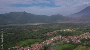 The scenery on the slopes of mount Semeru after eruption in Lumajang, East Java, Indonesia | Cinematic Aerial Footage in 4K. Indonesian Potraits epic cinematic