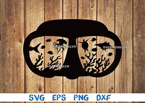 Scuba Diver Mask, Diver Goggles, Scuba Goggles, Underwater, Fishes, Landscape, Svg, Png, Eps, Dxf, Digital File - Etsy