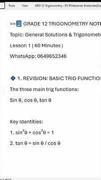 Grade 12 Trigonometry: General Solutions Explained | 4 Marks Guaranteed 2026 #mathematics