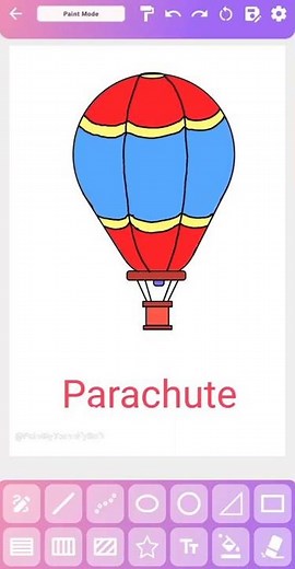 Draw a parachute | Paint | Technify Soft #painting #drawing #painttechnifysoft