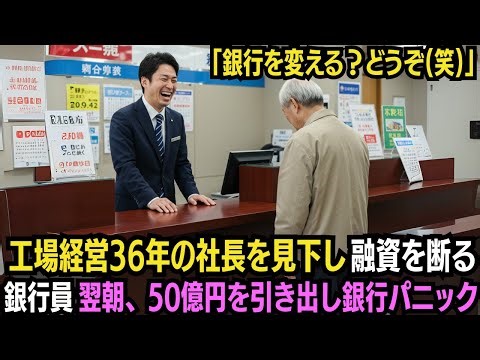 工場経営36年の社長を見下し融資を断る銀行員…翌朝、50億円を引き出し銀行がパニックに…