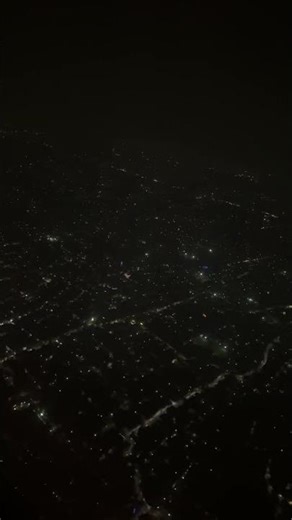 🌃 Flight Se Night View ✈️ | Beautiful Night Sky From Airplane Window | Aerial City Lights