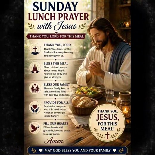 Sunday Lunch Prayer | Thank You Jesus for This Meal 🙏 #thankyoujesus