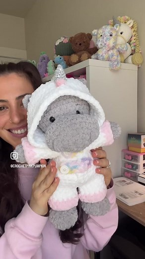 Magic trick ✨🦄 Pattern Doudou Outfit available on my Etsy shop 💕 All outfits fit all doudous #crochet #amigurumi #crochetplushie #crochetplush #handmade #crochetpattern