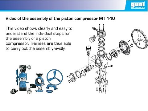 Assembly of the piston compressor MT 140 EN