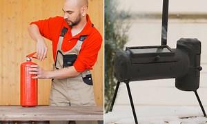Create BBQ smoker from an old fire extinguisher
