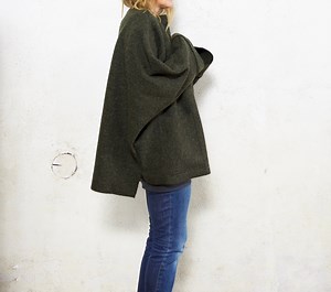 Oversized Boiled Wool Tunic Sweater With Loose Sleeves - Etsy