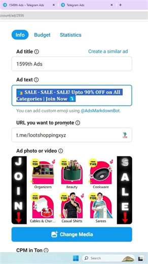 Telegram Ads Setup & Result for Affiliate Marketing 🚀