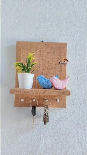 #DIY key chain holder from waste cardboard #craft #homedecor #idea