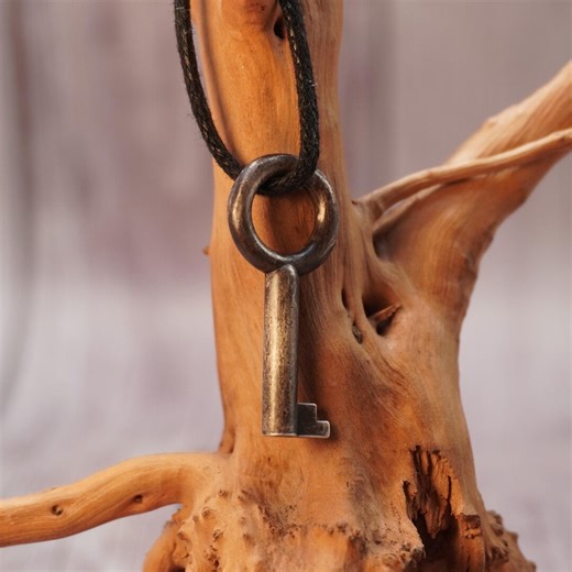 Silver Key Necklace - Sterling Skeleton Key Pendant - Etsy