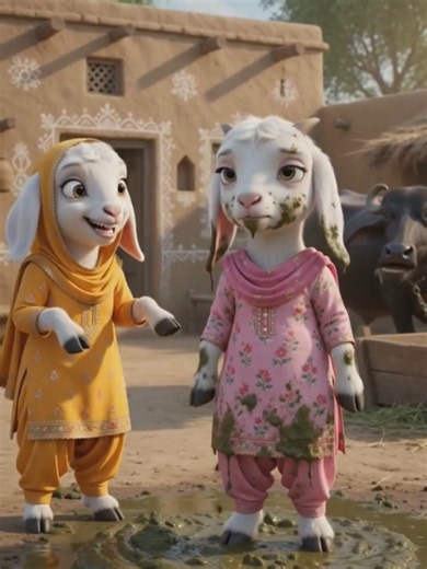 Goat falls into manure funny video — Shani in gobar