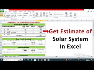 Get Estimate in excel template that How Many Solar Panels required to Run a House Off Grid