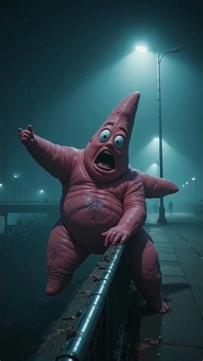 Giant SpongeBob Trapped on a Foggy City Bridge as Zombies Move Below!#spongebob #viral #ytshorts