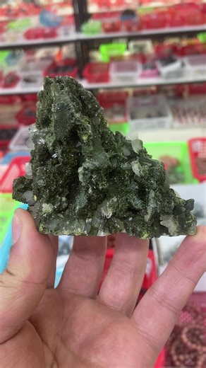 So beautiful and high quality epidote with quartz specimen 🤩🤩🤩#crystal #crystalshop #minerals #specimen #epidote