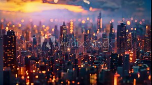 A cityscape filled with bright lights and towering buildings, creating a futuristic and dystopian atmosphere, Craft a dystopian cityscape where binary algorithms reign supreme