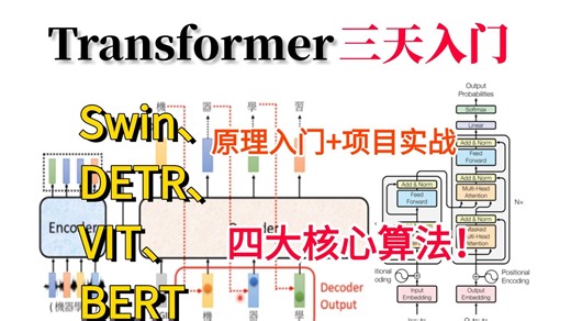 强推！Transformer本质上在解决什么事？AI大佬一口气带你学完Swin、DETR、VIT、BERT四大Transformer核心模型，论文解读 源码复现