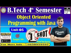 🔥05 Object Oriented Programming with Java One Shot Video Unit-05 / B.Tech 2nd Year Computer Science