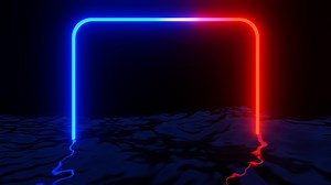 Red and Blue Neon Shapes in Sea Background VJ Loop