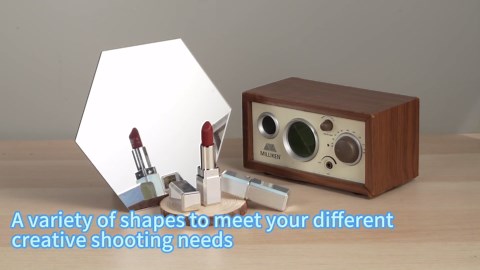 Meking 9PCS Product Photography Props Acrylic Mirror Glass Simulated Photoshoot Props for Product and Jewelry Photography Reflective Display Sheet