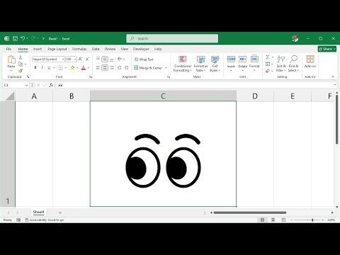 How to Insert the EYES Symbol in Excel