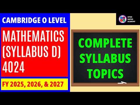 All the topics in Cambridge O Level Mathematics Syllabus D (4024) #olevelmaths