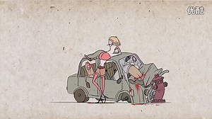 A satirical animated denounces addiction smartphones