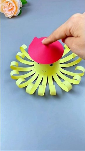 🐙🎀 Curly-Leg Paper Octopus Craft – Easy Under-the-Sea Fun for Kids! 🌊 #Shorts #PaperOctopus