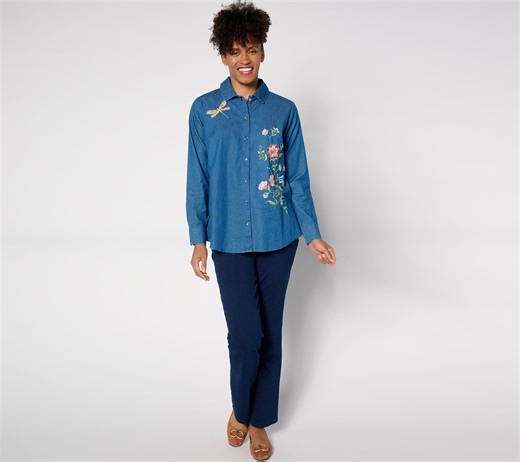 Quacker Factory DreamJeannes Short Fully Functional Baby Boot Jeans - QVC.com