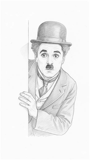Charlie Chaplin Sketch ✍️ | Vintage Realism Portrait Reel