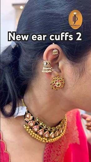Ear cuffs with polki diamonds #earcuffs #goldjewellery #viralshorts #viralvideos #shorts #trending