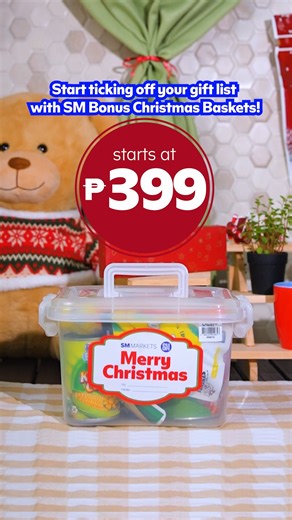 Make gift-giving easier this Christmas! Get your SM Bonus Christmas Baskets — perfect for family, friends, or yourself! Visit your nearest SM Markets to grab yours today! 🥰 | SM Markets