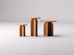 Round Nesting Tables - Wooden Side End Table - Solid Oak Wood Table - Modern Nesting Tables for Living Room - Set of End Side Tables - Etsy